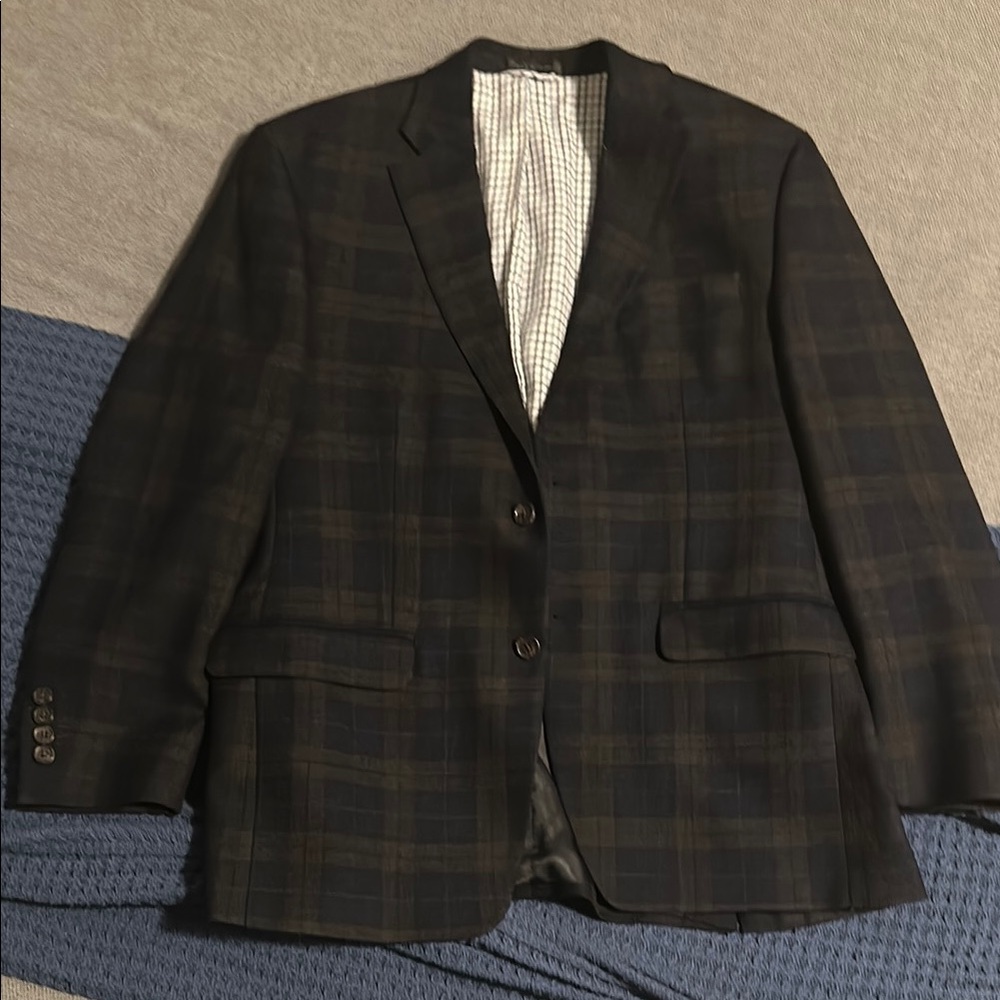 Men's Dark Plaid Blazer